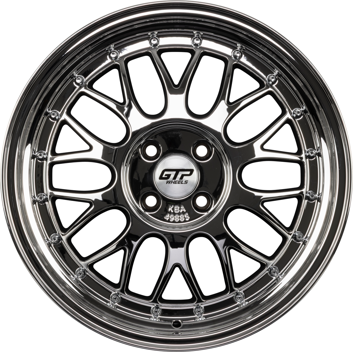 GTP 020 Full Chrome Alufelge 7.5x17 Zoll ET35 LK 4x100 ML60.1