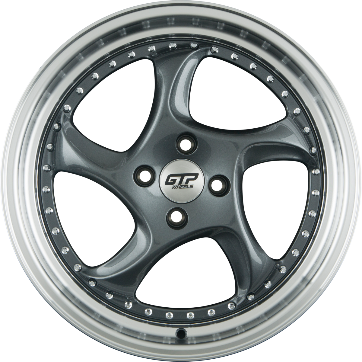 GTP 083 Grau Felgenbett Poliert 7.5x17 Zoll ET35 LK 4x100 ML73.1