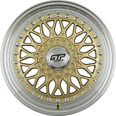 GTP 072 Gold Felgenbett Poliert 8.5x17 Zoll ET35 LK 4x100 ML73.1