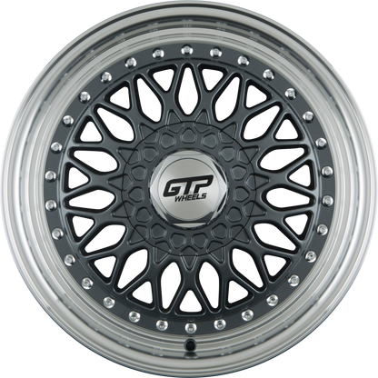 GTP 072 Grau Felgenbett Poliert 8.5x16 Zoll ET35 LK 4x100 ML73.1