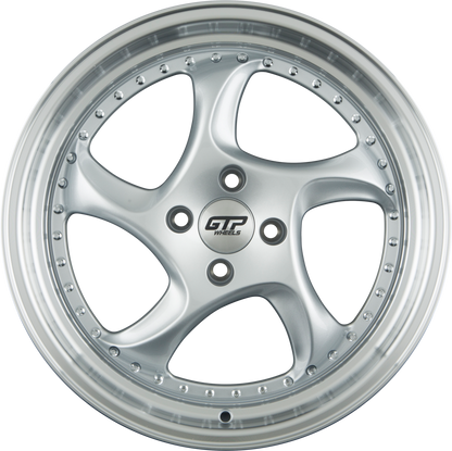 GTP 083 Silber Felgenbett Poliert 8.5x19 Zoll ET45 LK 5x112 ML66.6