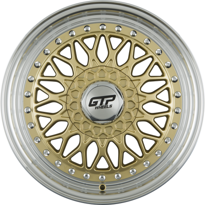 GTP 072 Gold Felgenbett Poliert 8.5x16 Zoll ET35 LK 4x100 ML73.1