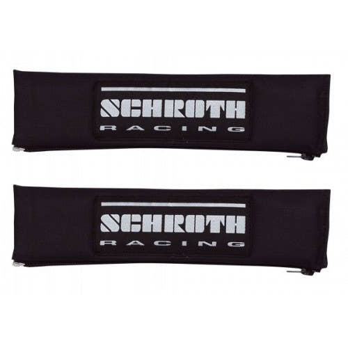 Schroth 2 Gurtpolster schwarz mit schwarz/silbernem SCHROTH RACING Logo