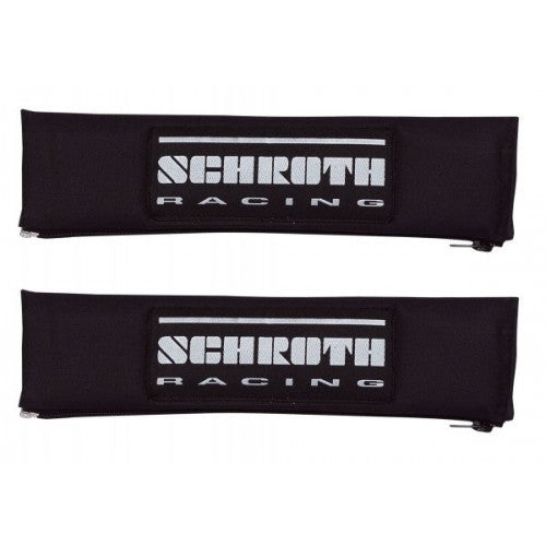 Schroth 2 Gurtpolster schwarz mit schwarz/silbernem SCHROTH RACING Logo