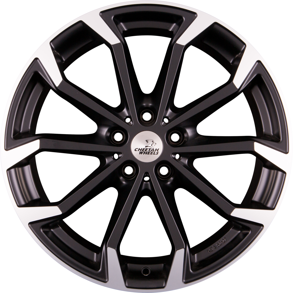 Cheetah CV.04 Schwarz Matt Teilpoliert Alufelge 8x19 Zoll ET47 LK 5x112 ML70.4