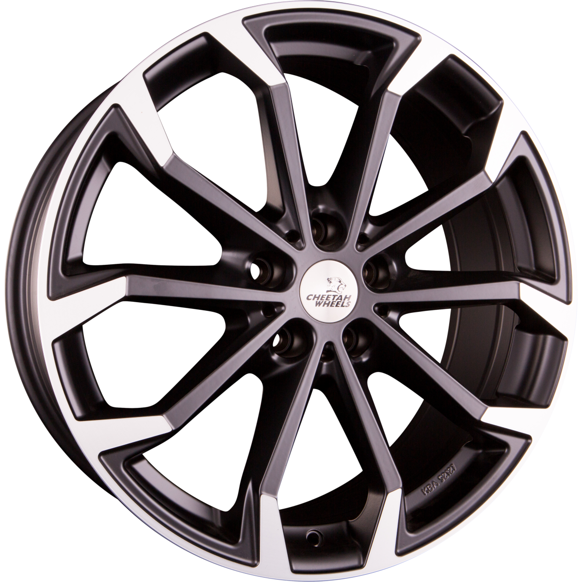 Cheetah CV.04 Schwarz Matt Teilpoliert Alufelge 8x19 Zoll ET47 LK 5x112 ML70.4 – Bild 2