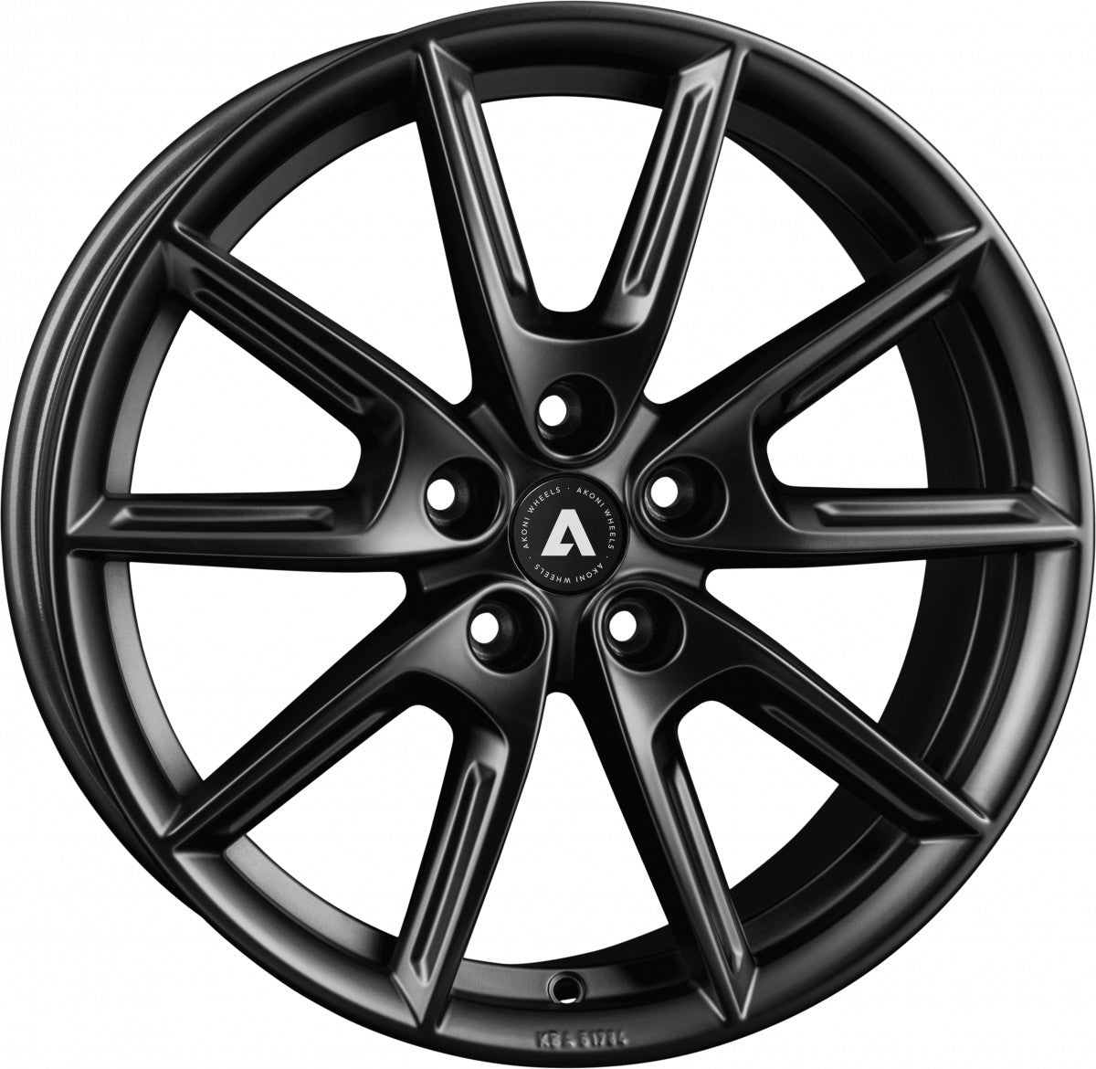 Akoni AK09 black matt Alufelge 8x18 Zoll ET48 LK 5x114.3 ML72.5