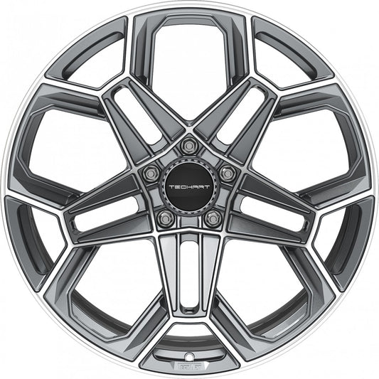 Proline Techart Daytona II grey polished Alufelge 9x21 Zoll ET43 LK 5x130 ML71.5 – Bild 2