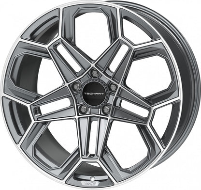 Proline Techart Daytona II grey polished Alufelge 9x21 Zoll ET43 LK 5x130 ML71.5 – Bild 7