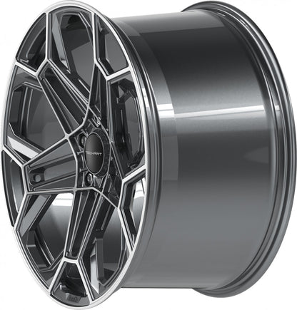 Proline Techart Daytona II grey polished Alufelge 9x21 Zoll ET43 LK 5x130 ML71.5 – Bild 10