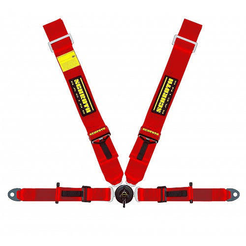Schroth Lotus II asm rot mit schwarz/gelbem SCHROTH RACING Logo rechts