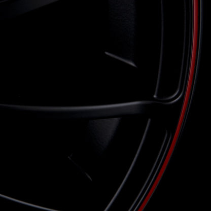 Team Dynamics Monza RS Racing-Black + Felgenhorn in Rot 7.5x18 Zoll ET37 LK 5x100 ML73.1 – Bild 4
