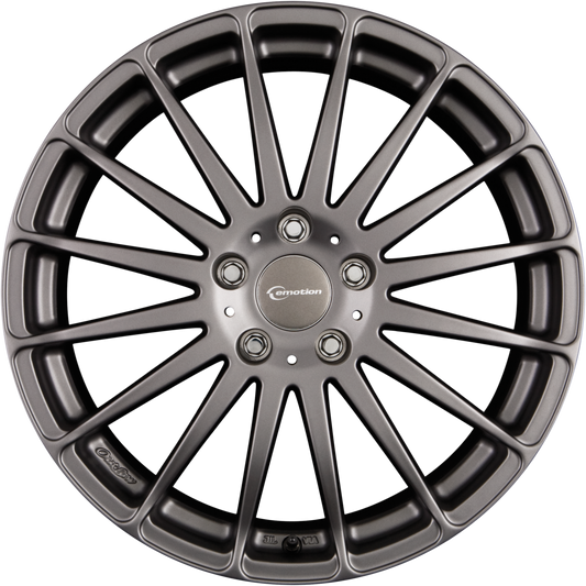 Emotion Wheels Racing Gun metal Alufelge 7x17 Zoll ET48 LK 5x112 ML70.1