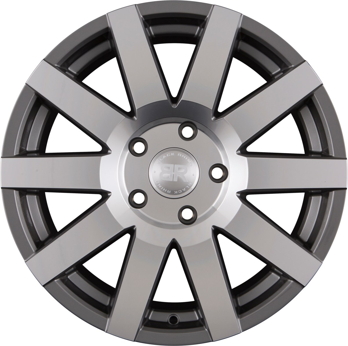 Black Rhino Journey Gloss Gunmetal Mirror Cut Face Alufelge 8x18 Zoll ET48 LK 5x130 ML84.1