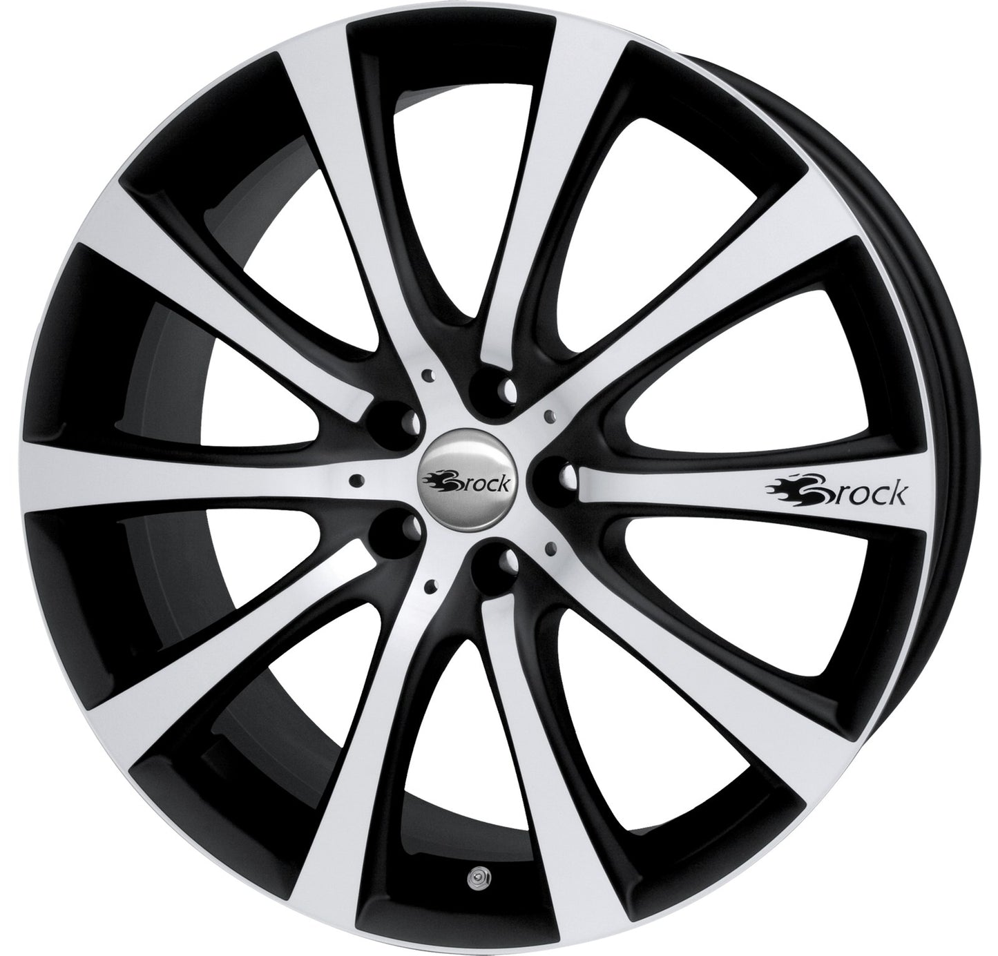 Brock / RC B21 Schwarz Matt Voll Poliert (SMVP) Alufelge 8x18 Zoll ET35 LK 5x100 ML63.4