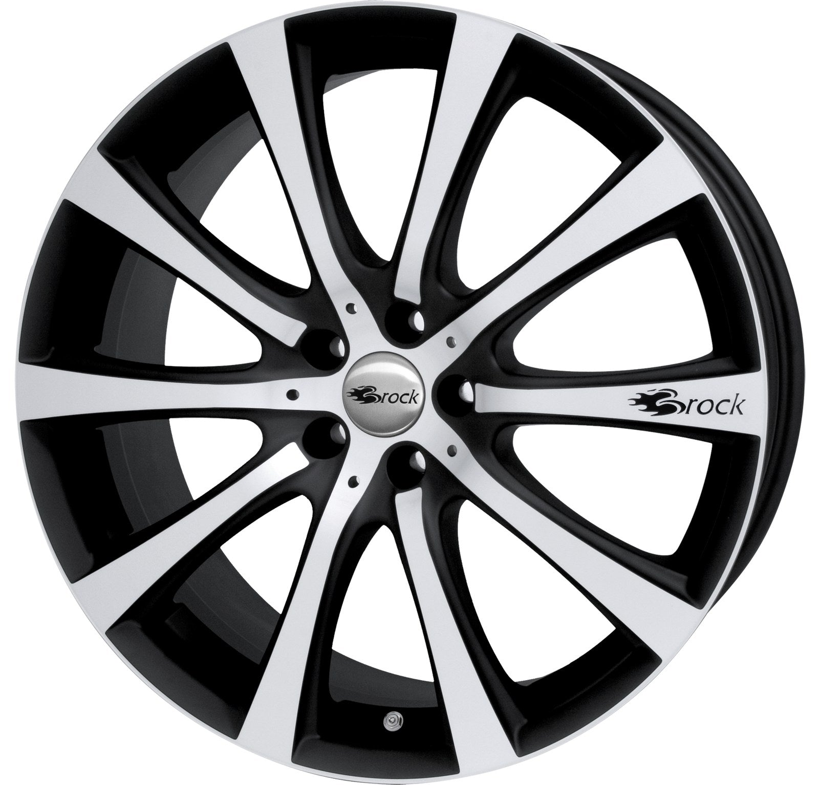 Brock / RC B21 Schwarz Matt Voll Poliert (SMVP) Alufelge 7x16 Zoll ET35 LK 4x98 ML58.1