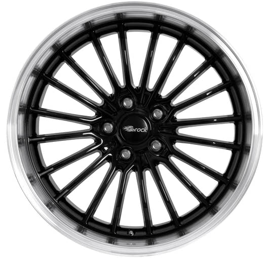 Brock / RC B24-GP Schwarz Glanz Horn Poliert (SGHP) Alufelge 9x20 Zoll ET35 LK 5x114.3 ML72.6