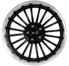 Brock / RC B24-GP Schwarz Glanz Horn Poliert (SGHP) Alufelge 8.5x19 Zoll ET45 LK 5x108 ML72.6