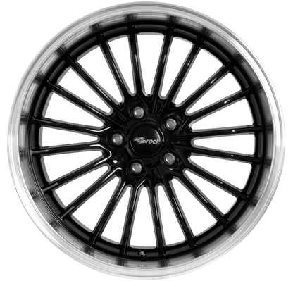 Brock / RC B24-GP Schwarz Glanz Horn Poliert (SGHP) Alufelge 8.5x19 Zoll ET45 LK 5x108 ML72.6