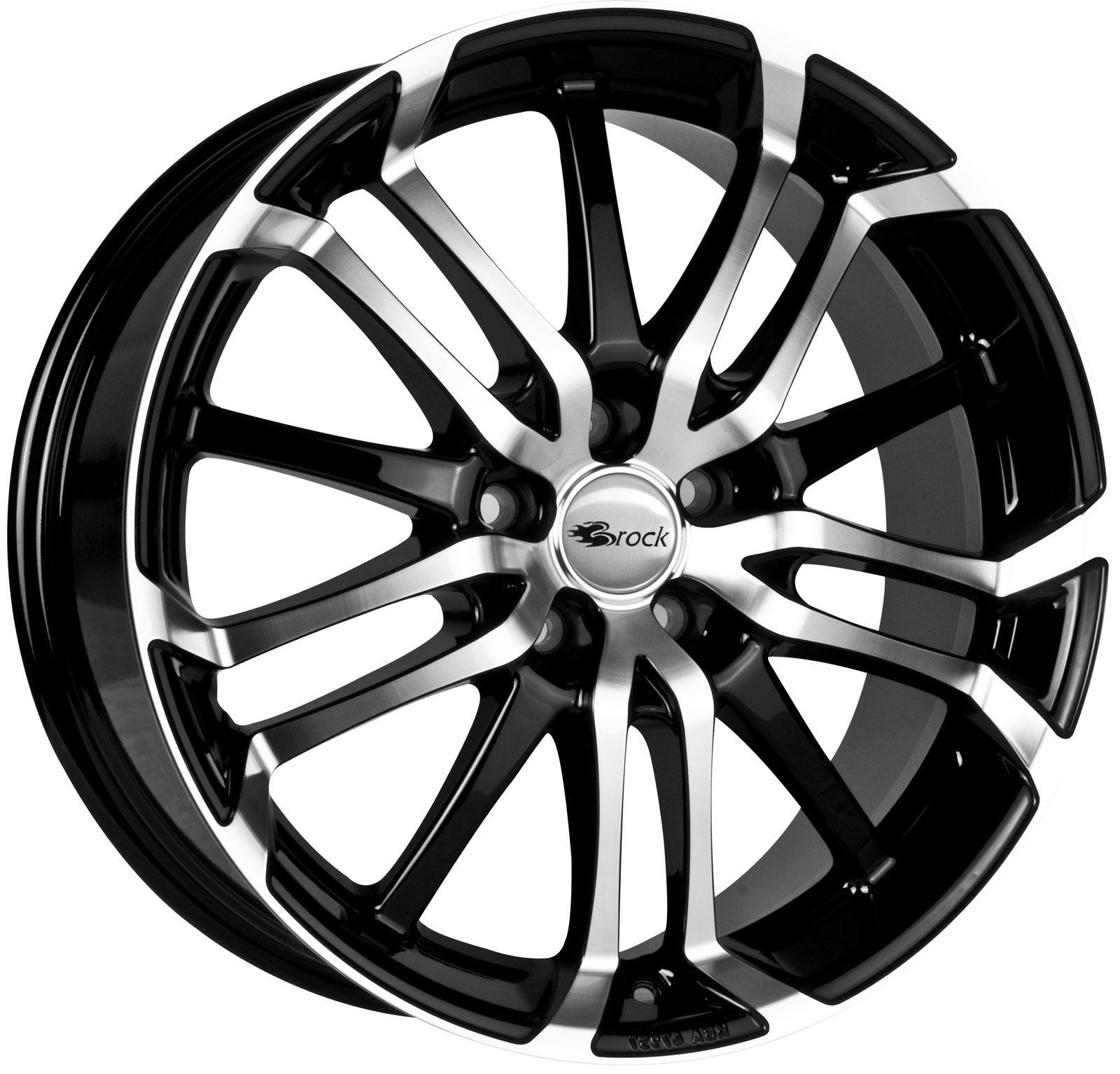 Brock / RC B26 Schwarz Glanz Voll Poliert (SGVP) Alufelge 8x18 Zoll ET38 LK 5x114.3 ML72.6 – Bild 3