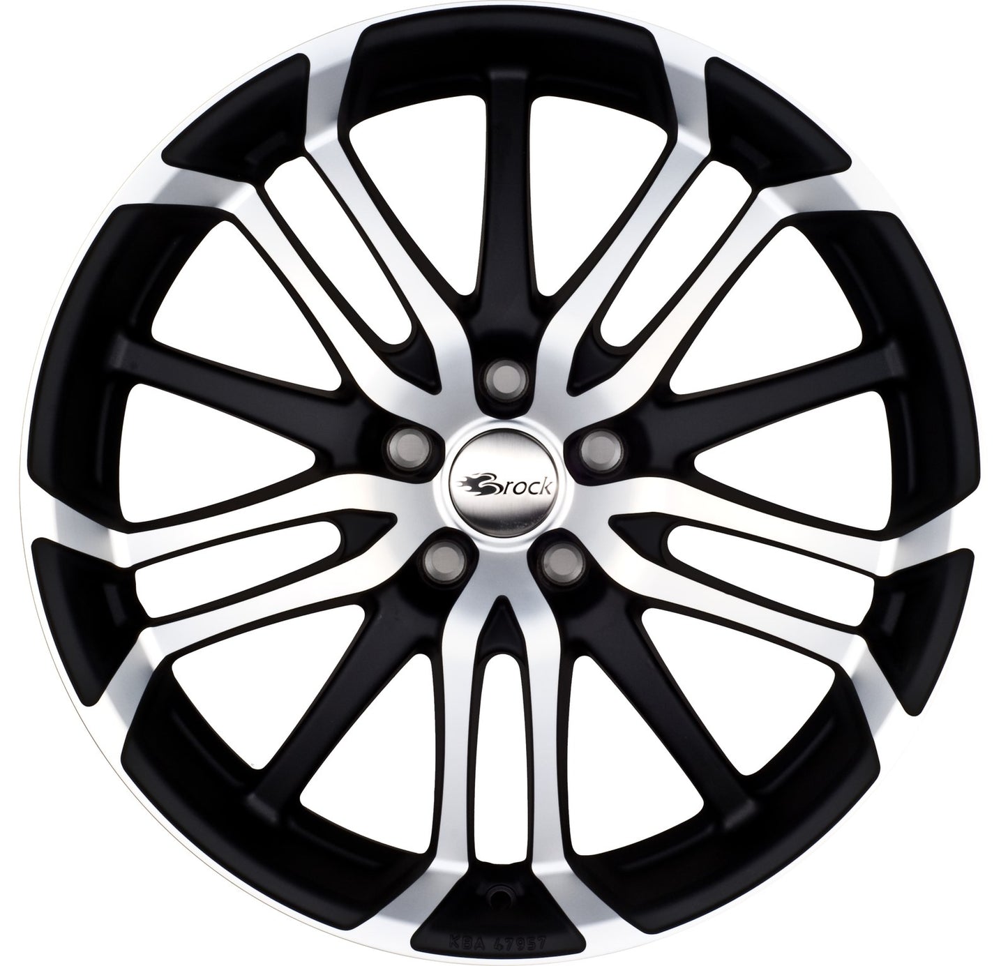 Brock / RC B26 Schwarz Matt Voll Poliert (SMVP) Alufelge 7.5x17 Zoll ET35 LK 5x112 ML66.6