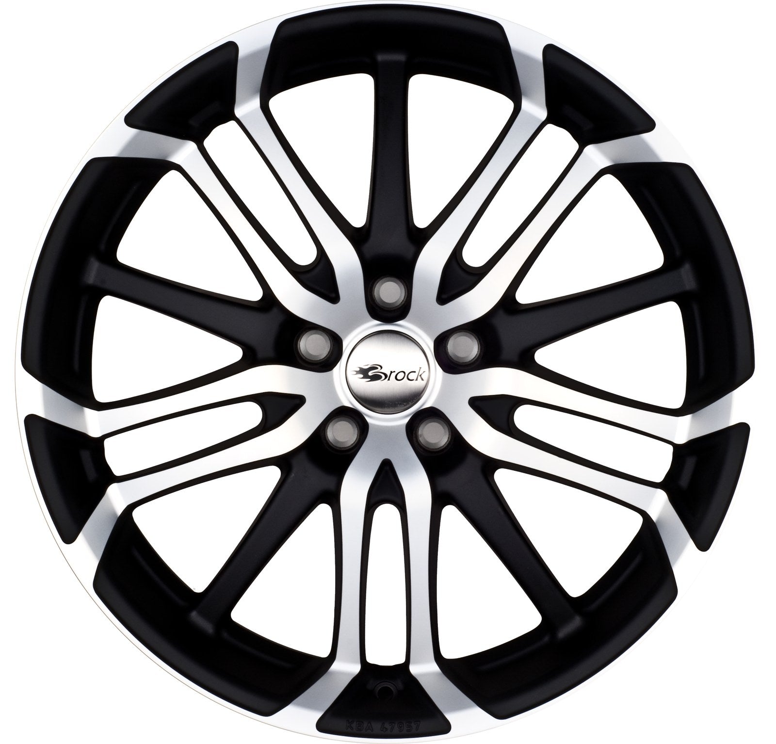 Brock / RC B26 Schwarz Matt Voll Poliert (SMVP) Alufelge 7.5x17 Zoll ET35 LK 5x120 ML72.6