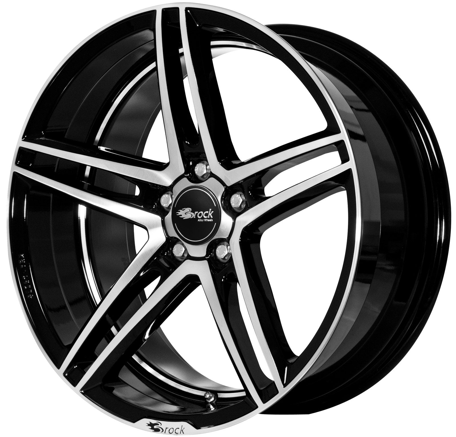 Brock / RC B33 Schwarz Glanz Voll Poliert (SGVP) Alufelge 8.5x19 Zoll ET45 LK 5x114.3 ML72.6 – Bild 3