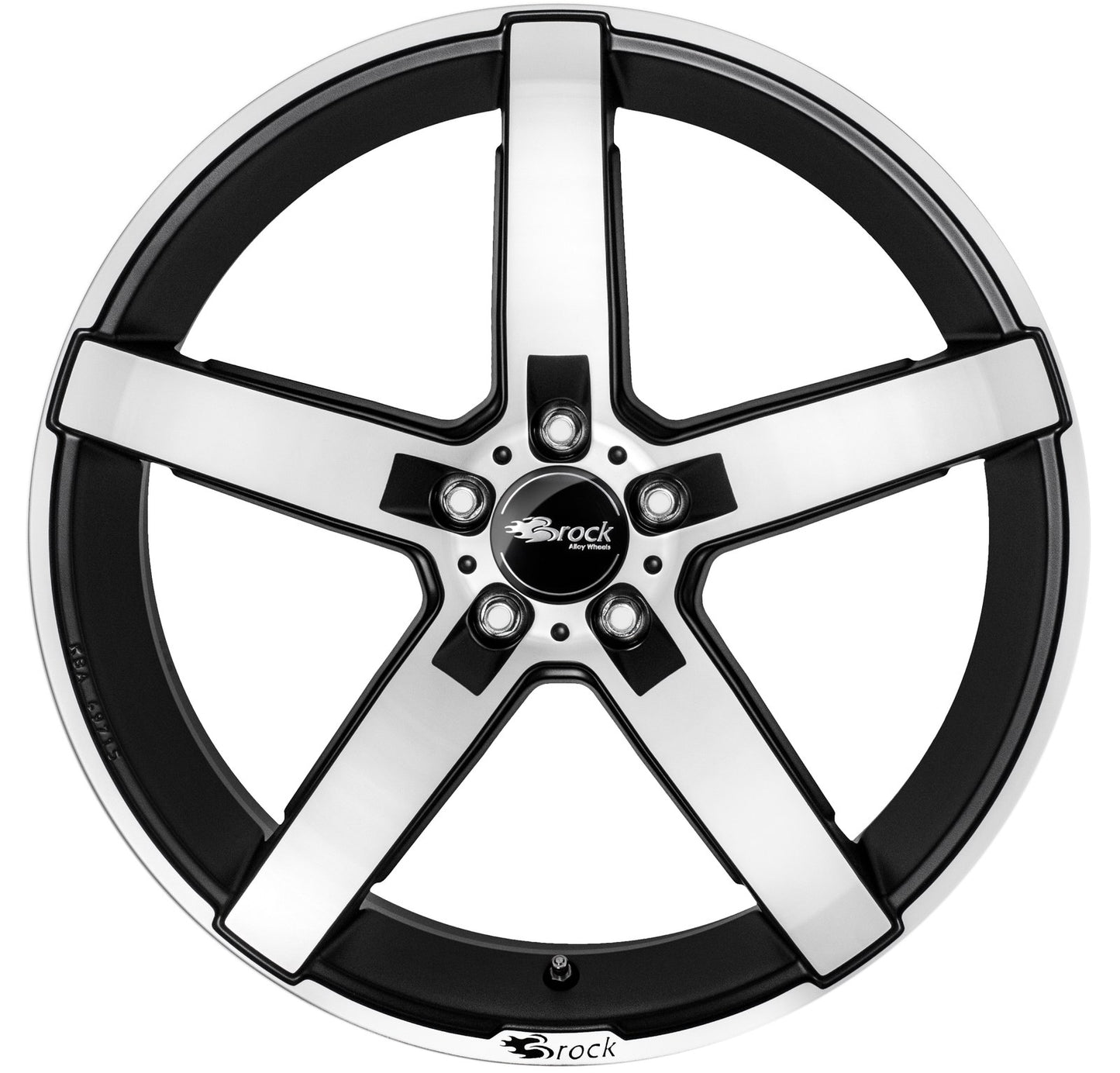 Brock / RC B35 Schwarz Matt Voll Poliert (SMVP) Alufelge 7.5x17 Zoll ET49 LK 5x112 ML57.1