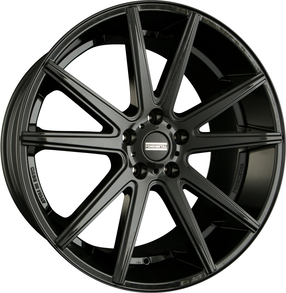 Fondmetal STC-10 Concave Glossy Black Alufelge 11x22 Zoll ET40 LK 5x127 ML71.5 – Bild 2