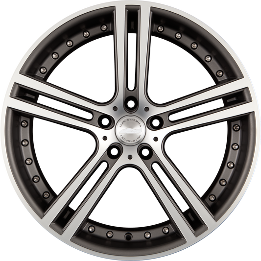 Team Dynamics LE Mans Matt-Graphite Polished Alufelge 8.5x18 Zoll ET35 LK 5x112 ML73.1