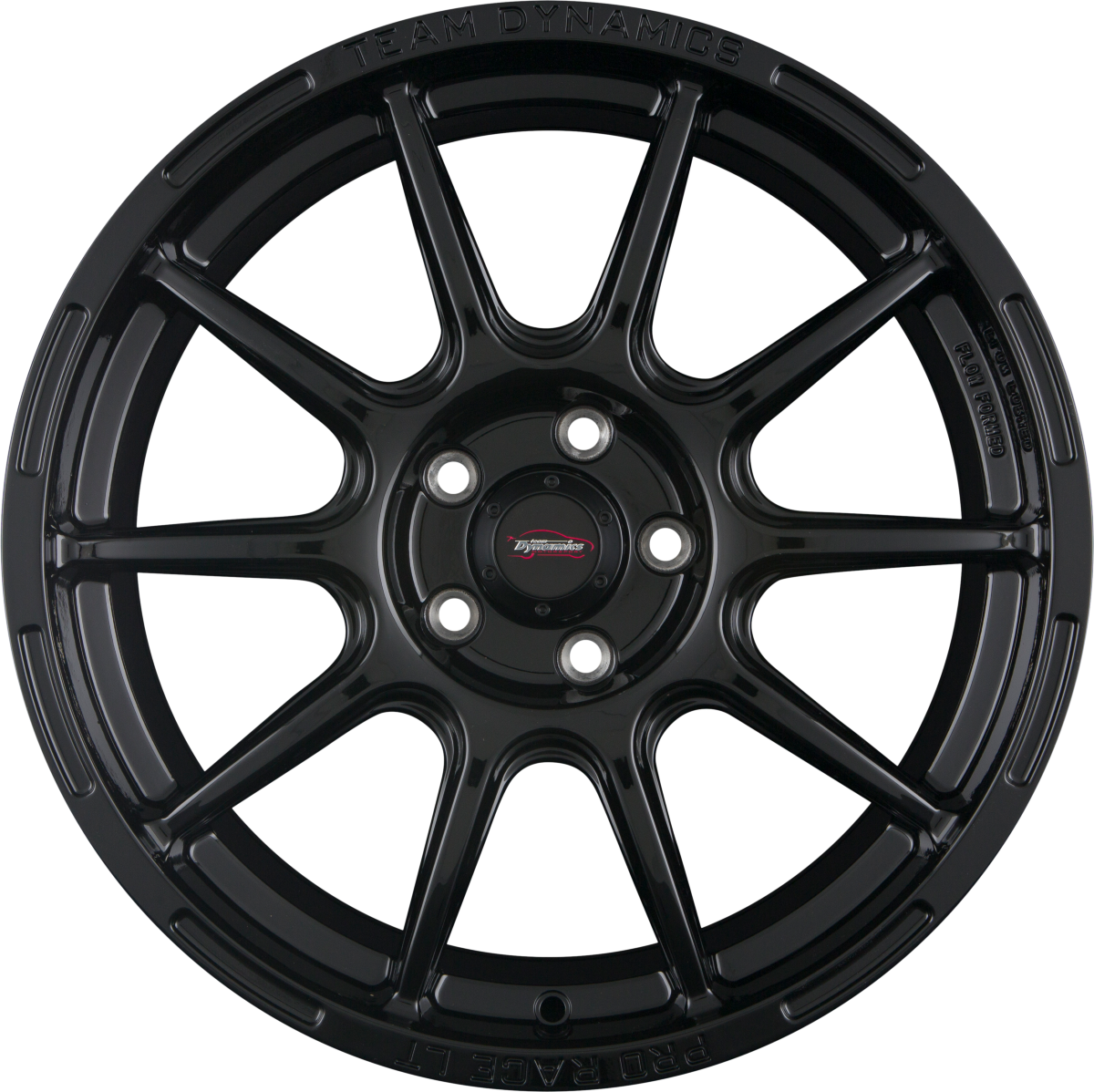 Team Dynamics Pro Race LT Gloss Black Alufelge 7x17 Zoll ET25 LK 4x98 ML73.1