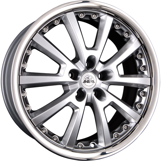 Antera 363 Bright-Silver mit austauschbarem Edelstahlring Alufelge 8.5x18 Zoll ET40 LK 5x112 ML75 – Bild 2