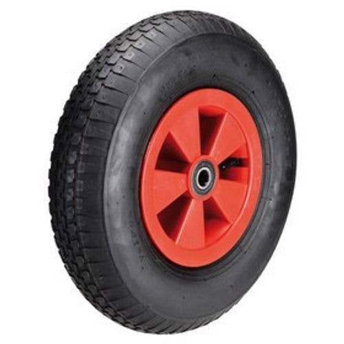 Knochenmuß Komplettrad 4.00-8 PU Block / Kunststoff-Felge: 2.50Ax8 D:20 NL75 Rot