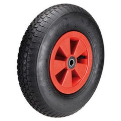 Knochenmuß Komplettrad 4.00-8 PU Block / Kunststoff-Felge: 2.50Ax8 D:20 NL75 Rot
