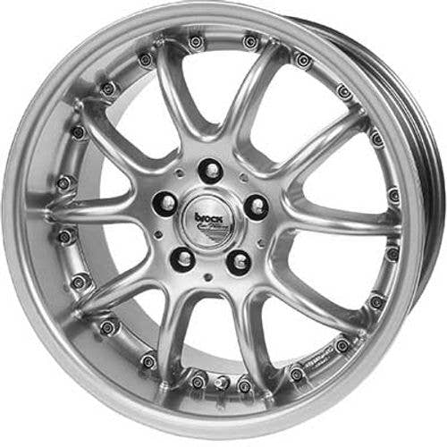 Brock / RC B6 Chromsilber (CSS) Alufelge 10x17 Zoll ET20 LK 5x100 ML63.4