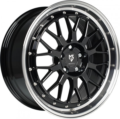 Mbdesign LV1 schwarz glänzend poliert Alufelge 7x17 Zoll ET35 LK 4x108 ML67.1 – Bild 3