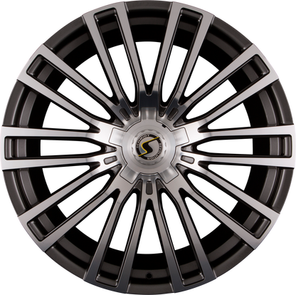 Schmidt REVOLUTION Eckstein Gunmetal Poliert mit Softhorn Alufelge 12x23 Zoll ET20 LK 5x112 ML66.5