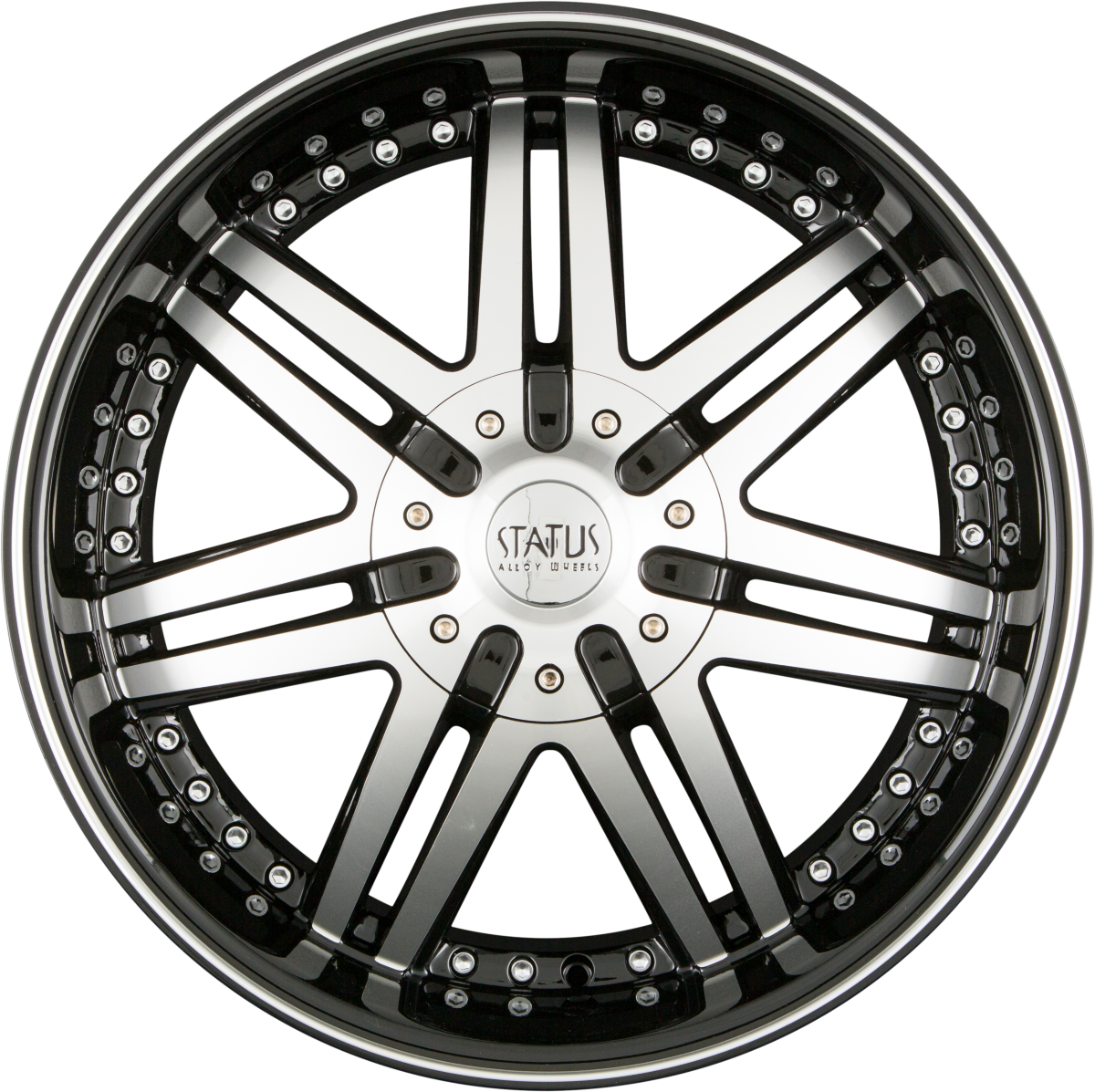 Status Alloy Game Gloss Black Machined Face Alufelge 8.5x20 Zoll ET35 LK 5x108 ML73.1