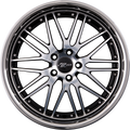 Emotion Wheels Wasabi Schwarz Frontpoliert mit Inox Edelstahlbett Alufelge 9.5x20 Zoll ET40 LK 5x120 ML72.6