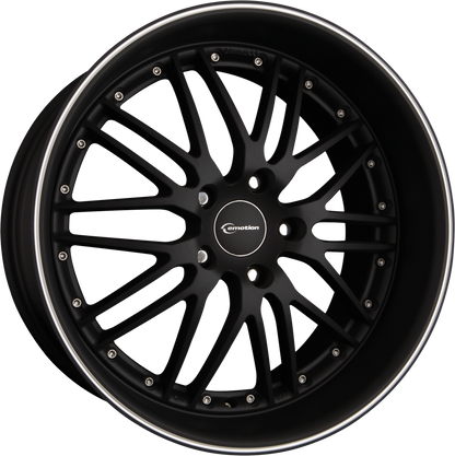 Emotion Wheels Wasabi Schwarz Matt mit Aussenring Poliert Alufelge 9.5x19 Zoll ET15 LK 5x120 ML72.6 – Bild 2