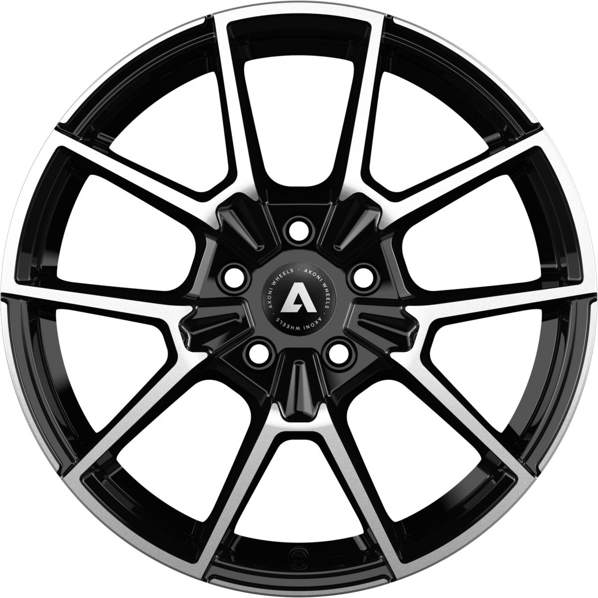 Akoni AK07 black polished Alufelge 7.5x18 Zoll ET25 LK 5x112 ML66.6 – Bild 2