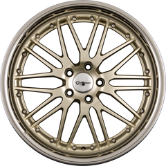 Emotion Wheels Wasabi Champagner mit Inox Edelstahlbett Alufelge 9.5x19 Zoll ET15 LK 5x120 ML72.6