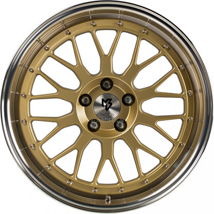 Mbdesign LV1 gold glänzend poliert Alufelge 7.5x18 Zoll ET45 LK 5x108 ML75 – Bild 2