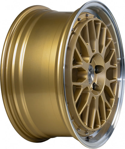 Mbdesign LV1 gold glänzend poliert Alufelge 7x17 Zoll ET45 LK 4x100 ML67.1 – Bild 4