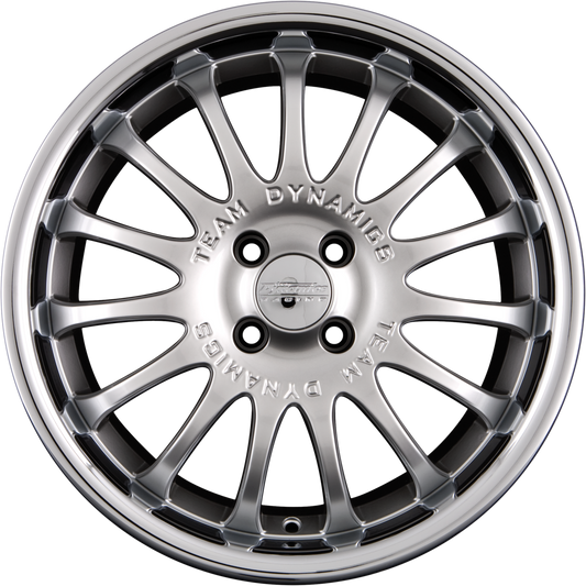 Team Dynamics Equinox High-Power Silver + Edelstahltiefbettring Alufelge 7.5x17 Zoll ET37 LK 4x100 ML73.1