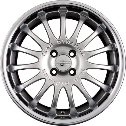 Team Dynamics Equinox High-Power Silver + Edelstahltiefbettring Alufelge 7.5x17 Zoll ET37 LK 4x100 ML73.1