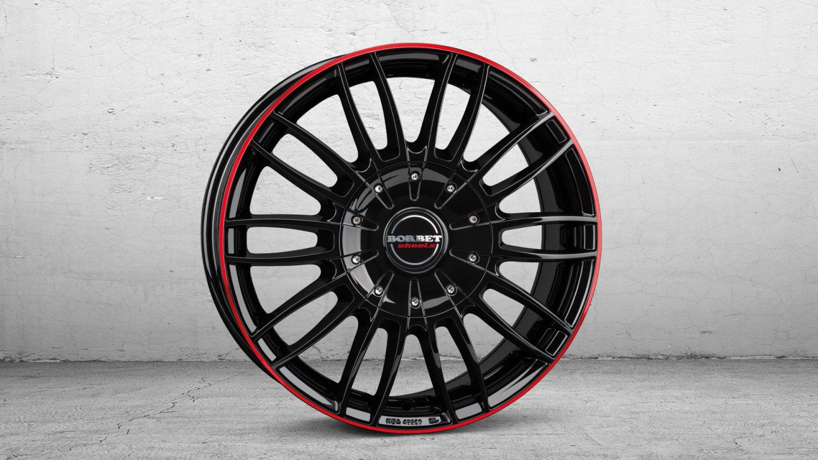 Borbet CW3 black glossy red ring Alufelge 7.5x18 Zoll ET50 LK 5x160 ML65.1