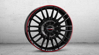 Borbet CW3 black glossy red ring Alufelge 7.5x18 Zoll ET50 LK 5x160 ML65.1