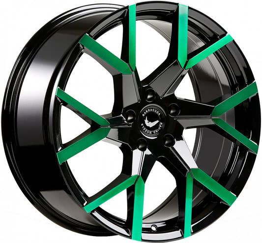 Barracuda Tzunamee EVO black gloss flashgreen Alufelge 9x20 Zoll ET40 LK 5x108 ML73.1