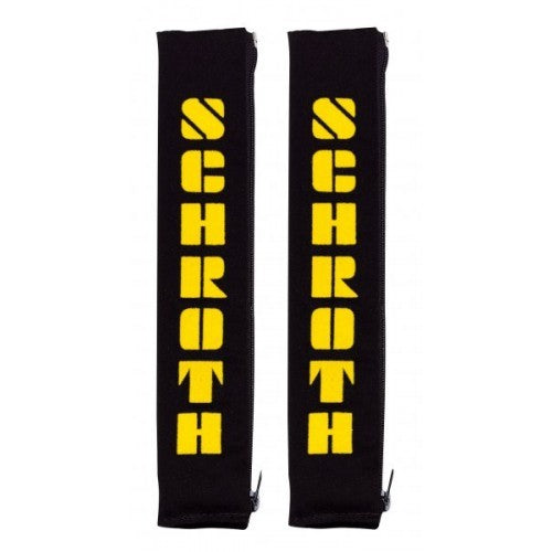 Schroth 2 Gurtpolster schwarz mit gelbem Flock